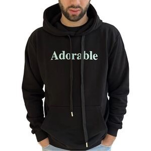 New Job Brand ADORABLE Men’s Black Hoodie Sweatshirt Size M